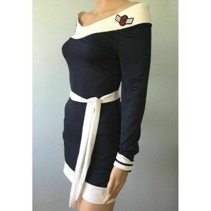Womens Military Sailor Navy Costume Dress Hat Belt Sash Reenactment Forplay Sz S